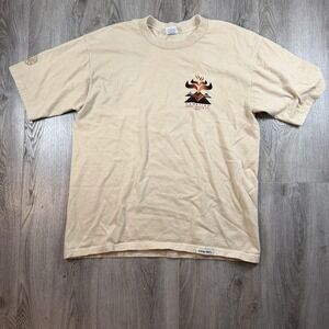 Crazy Shirts Shirt Mens Large Beige Hawaiian Kona Coffee Mountain Graphic Tee